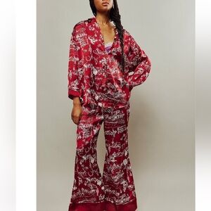 Free People Rodeo Red and White Pajama Set